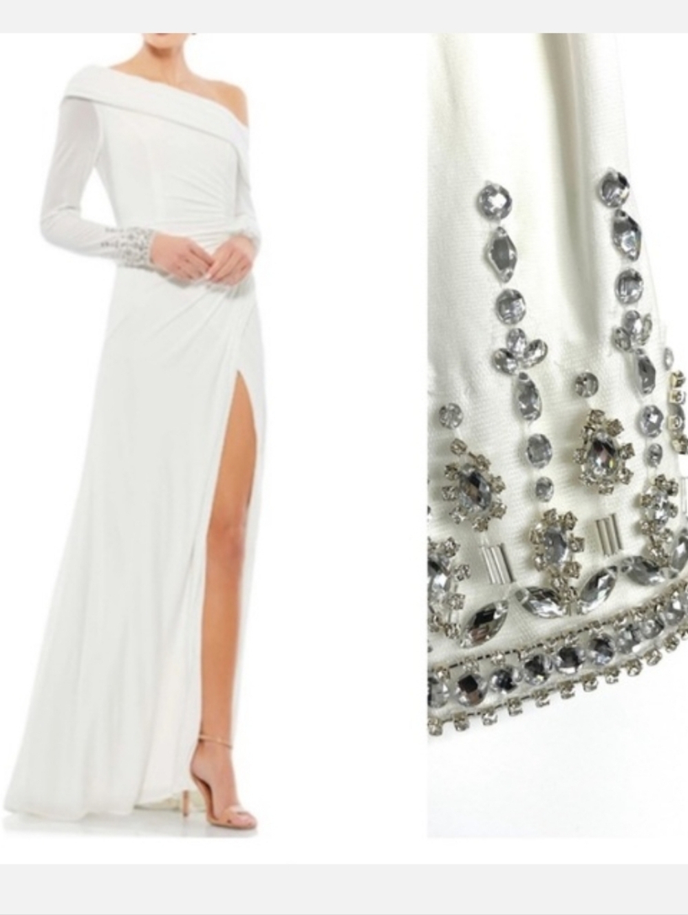 Mac Duggal Evening - 12231 Jewel Cuffed Asymmetrical One Shoulder Gown